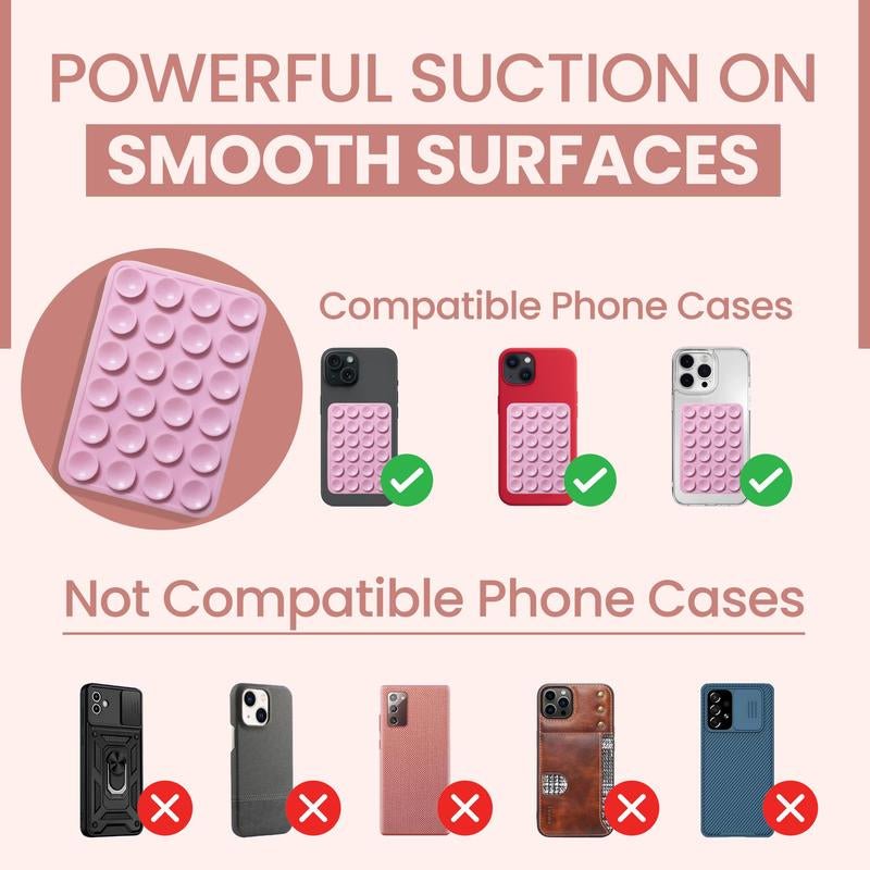 2PCS Silicone Suction Cup Phone Mount: Your Hands - Free Companion for Epic Selfies and Videos! - GadgifyLab