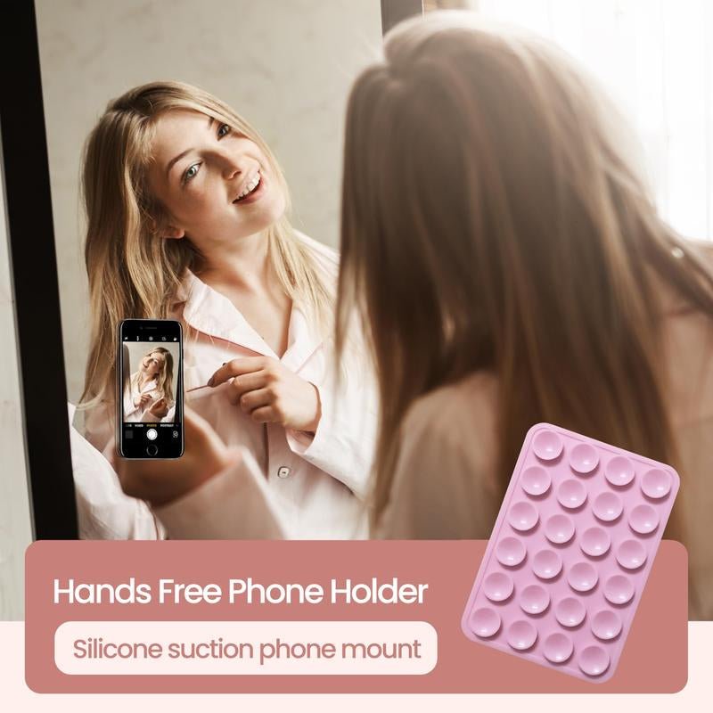 2PCS Silicone Suction Cup Phone Mount: Your Hands - Free Companion for Epic Selfies and Videos! - GadgifyLab