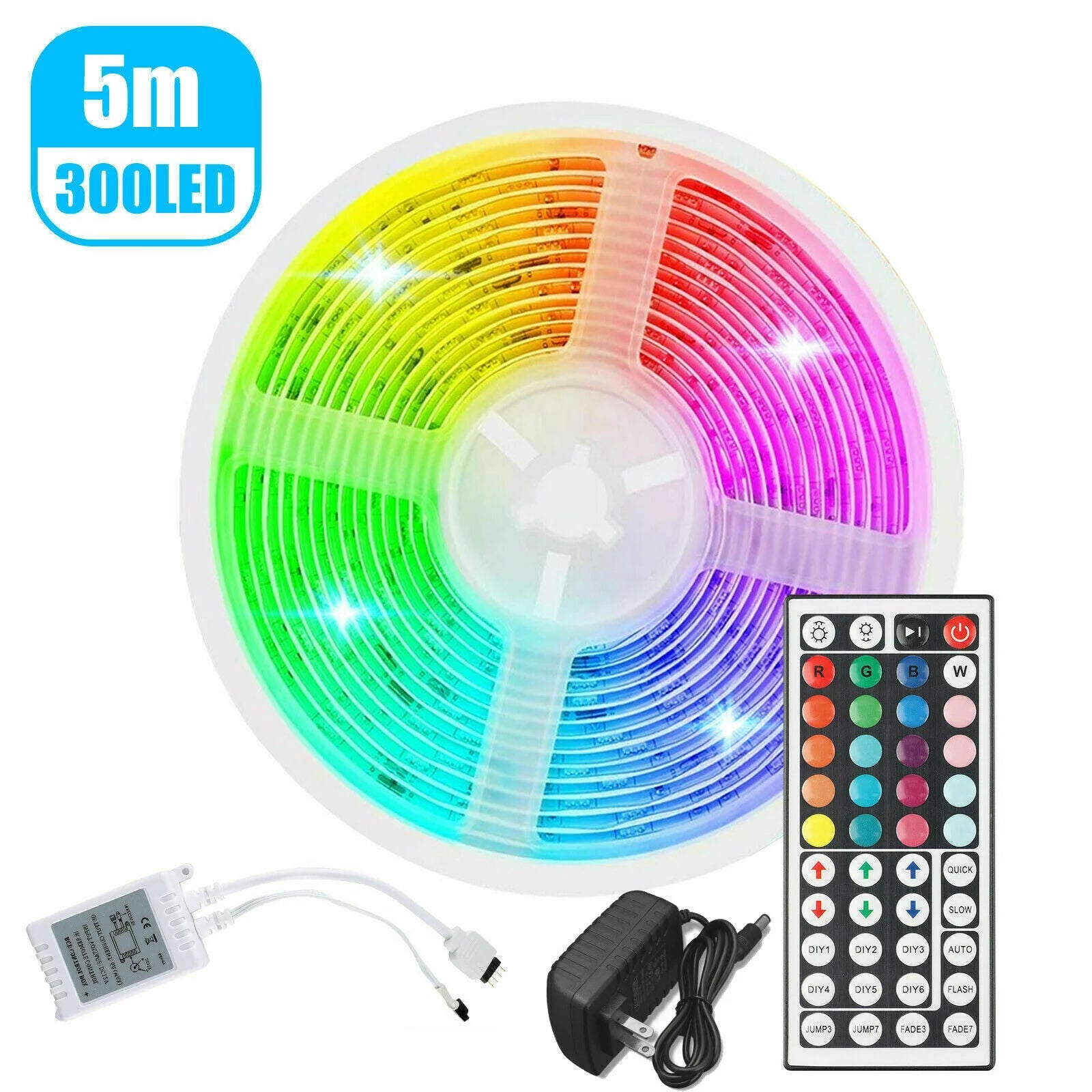 32FT LED SMD Strip Light Flexible 3528 RGB Remote Fairy Lights Room TV Party Bar - GadgifyLab
