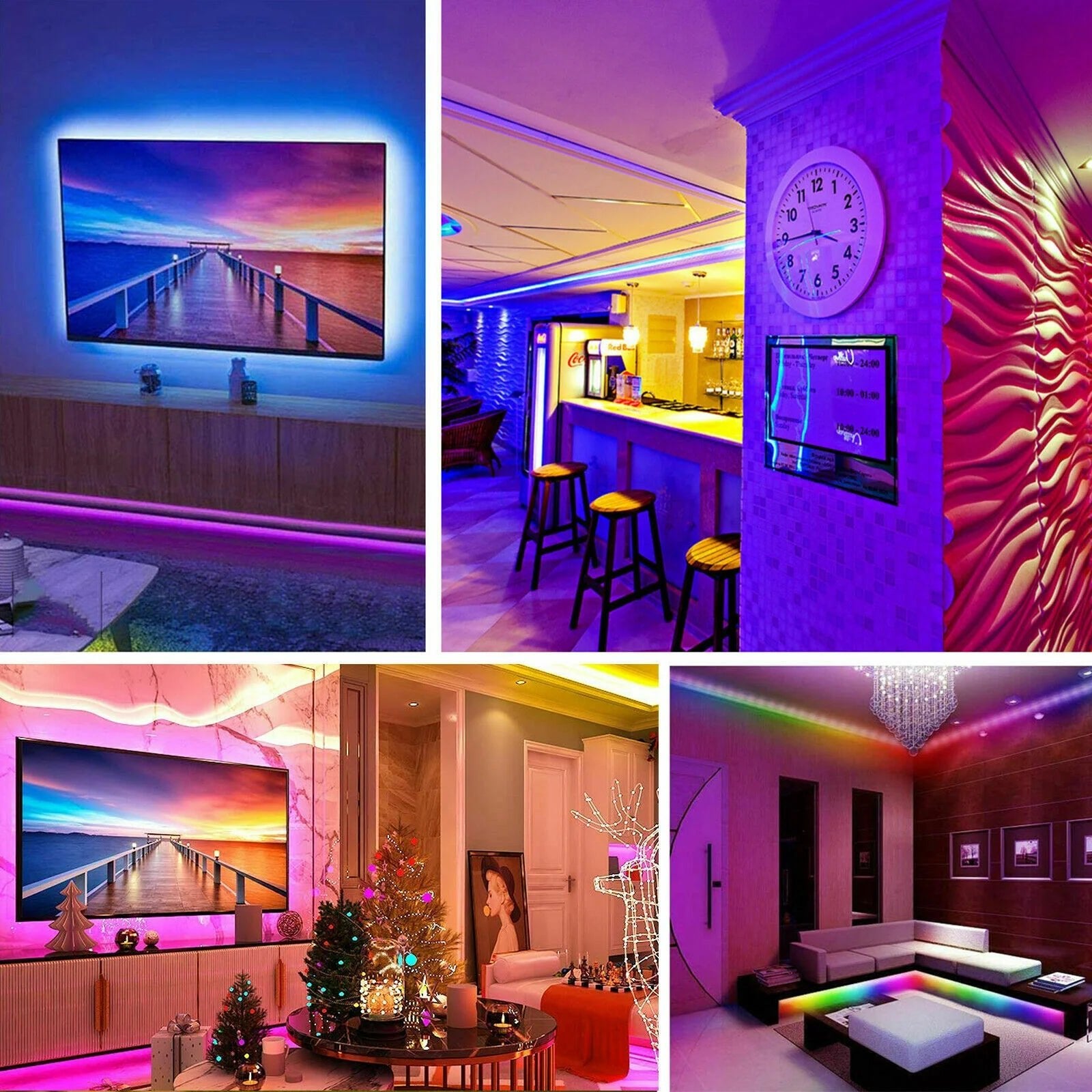 32FT LED SMD Strip Light Flexible 3528 RGB Remote Fairy Lights Room TV Party Bar - GadgifyLab