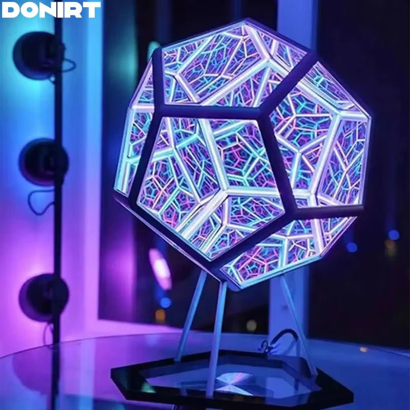 3D Cube Light Creative Cool Infinite Dodecahedron Nightlight Colorful Art Light USB Nightlight Girls Birthday Christmas Gift - GadgifyLab