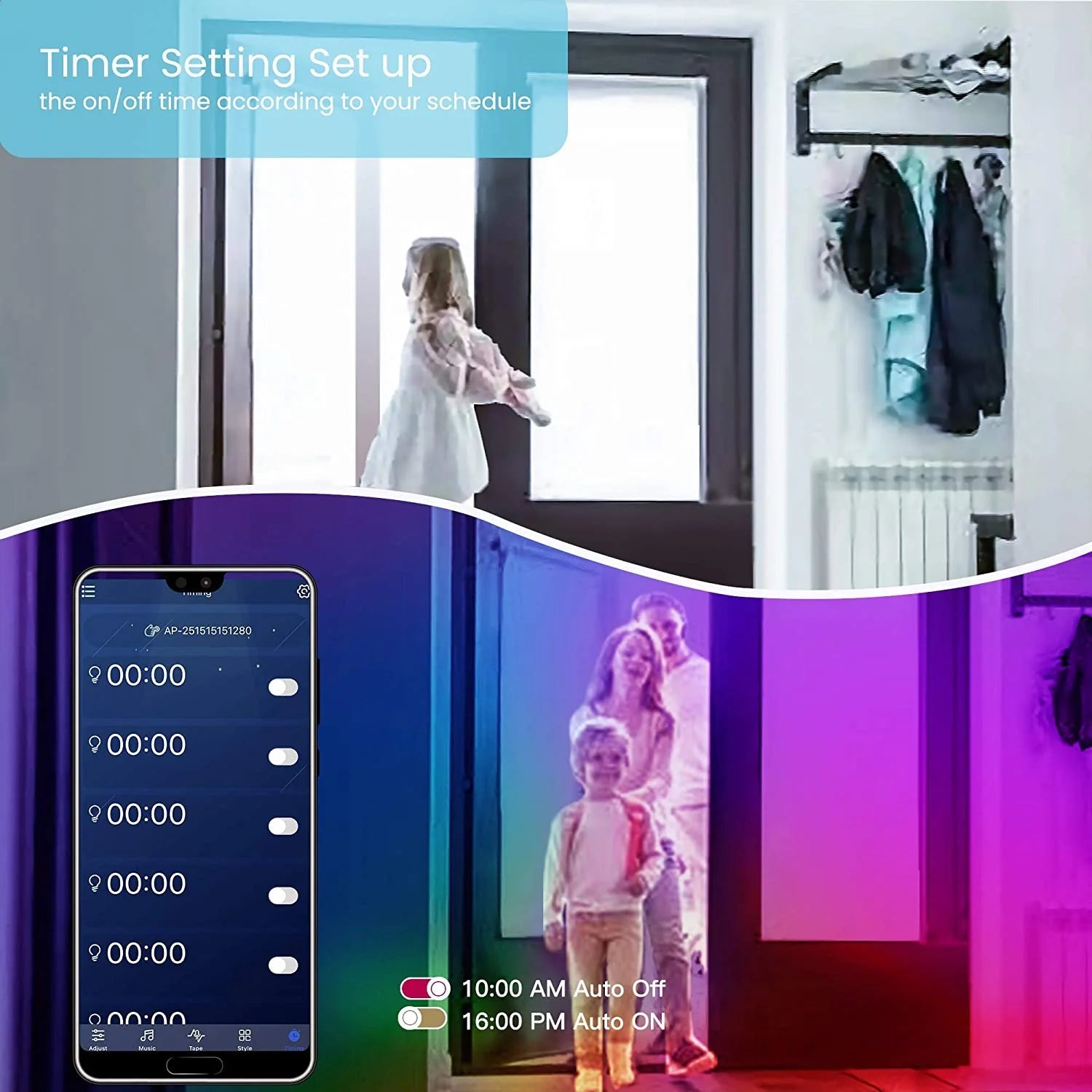 50 FT LED Strip Lights,Bluetooth LED Lights for Bedroom, Color Changing Light Strip with Music Sync, Phone Controller and IR Remote(App+Remote +Mic). - GadgifyLab