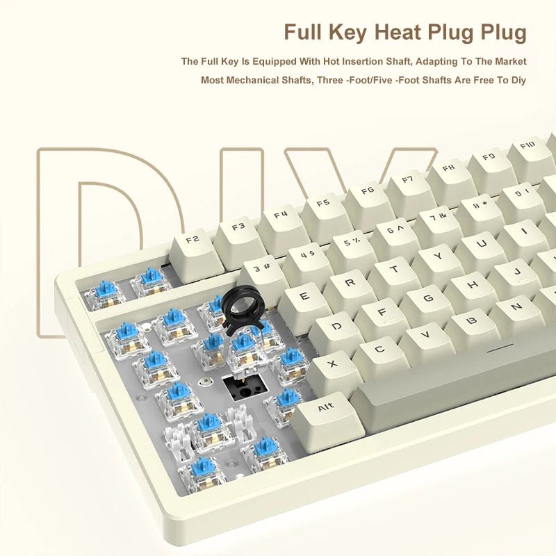 AK992 Wired Mechanical Keyboard 98 - Key Full Layout Hot - Swap USB Gaming Keyboard Multimedia Key Knob for Desktop PC Laptop - GadgifyLab