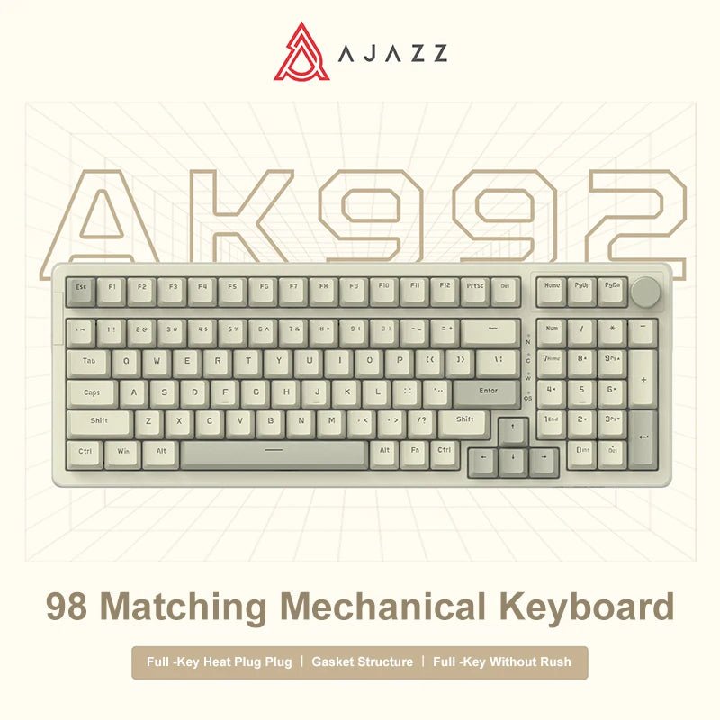 AK992 Wired Mechanical Keyboard 98 - Key Full Layout Hot - Swap USB Gaming Keyboard Multimedia Key Knob for Desktop PC Laptop - GadgifyLab
