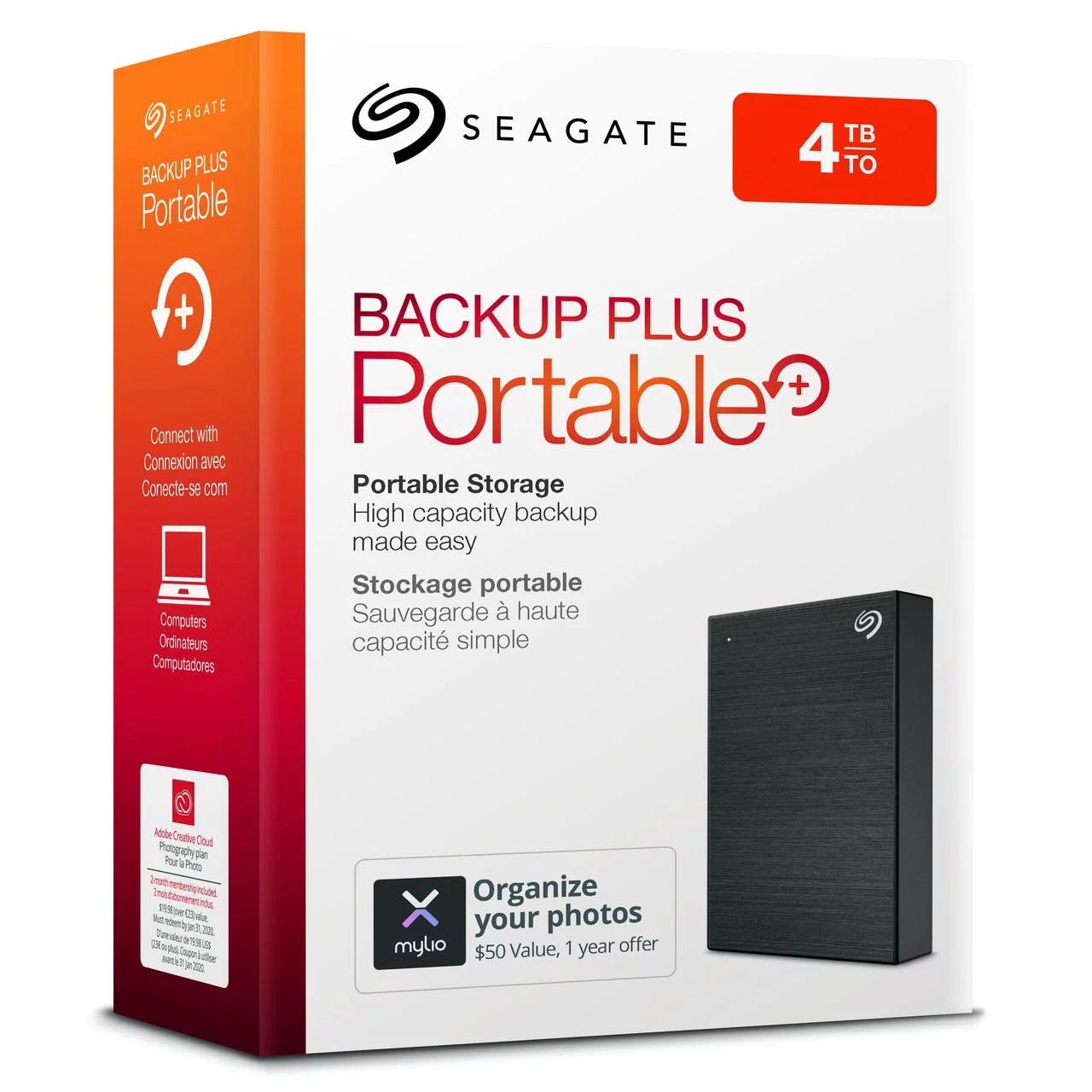 Backup plus Portable 4TB External USB 3.0 Hard Drive - Black - GadgifyLab