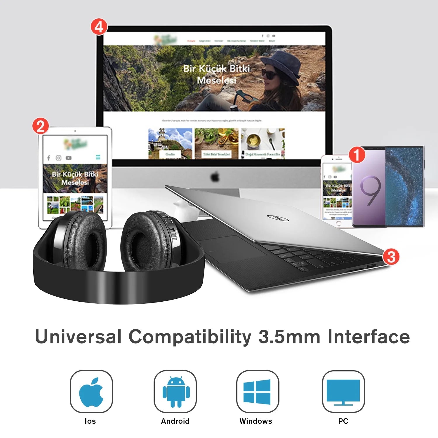 Bluetooth Headphones over Ear, LUXMO Wireless Noise Cancelling Headphones Foldable Stereo Headset with Mic, Rechargeable Headphones Handsfree Headphones for PC, Laptops and Smartphones - GadgifyLab