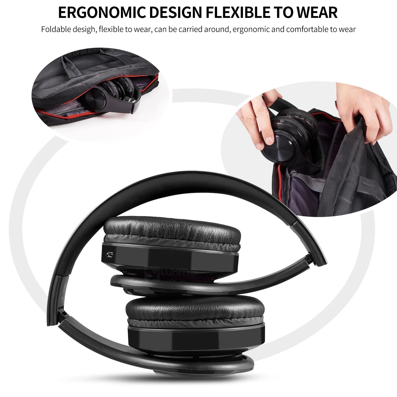 Bluetooth Headphones over Ear, LUXMO Wireless Noise Cancelling Headphones Foldable Stereo Headset with Mic, Rechargeable Headphones Handsfree Headphones for PC, Laptops and Smartphones - GadgifyLab