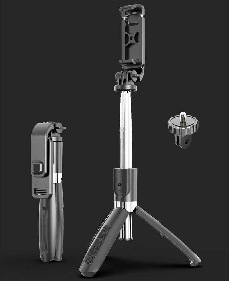 Compatible with Apple, Tripod Selfie Stick Mobile Universal Live Triangle Bracket One Bluetooth Selfie Artifact - GadgifyLabPhone Accessories