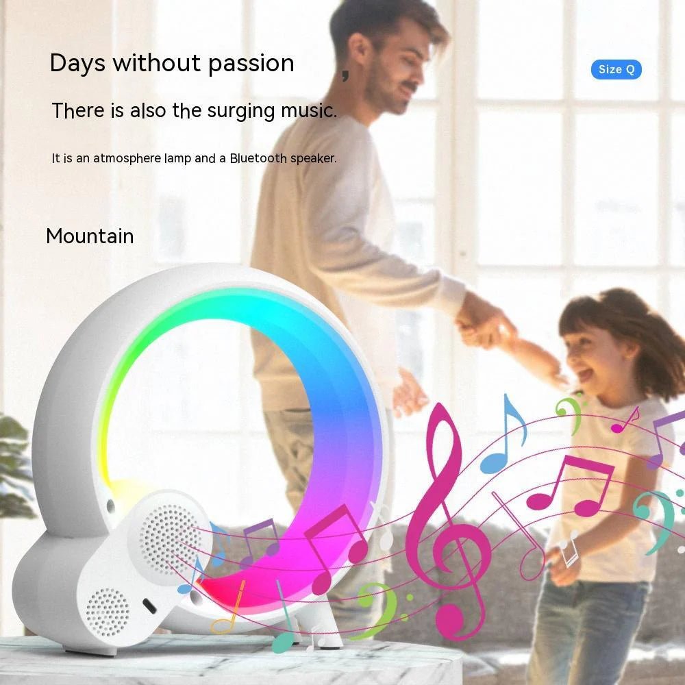 Creative Q Light Analog Sunrise Digital Display Alarm Clock Bluetooth Audio Intelligent Wake - Up Q Colorful Atmosphere Light - GadgifyLab