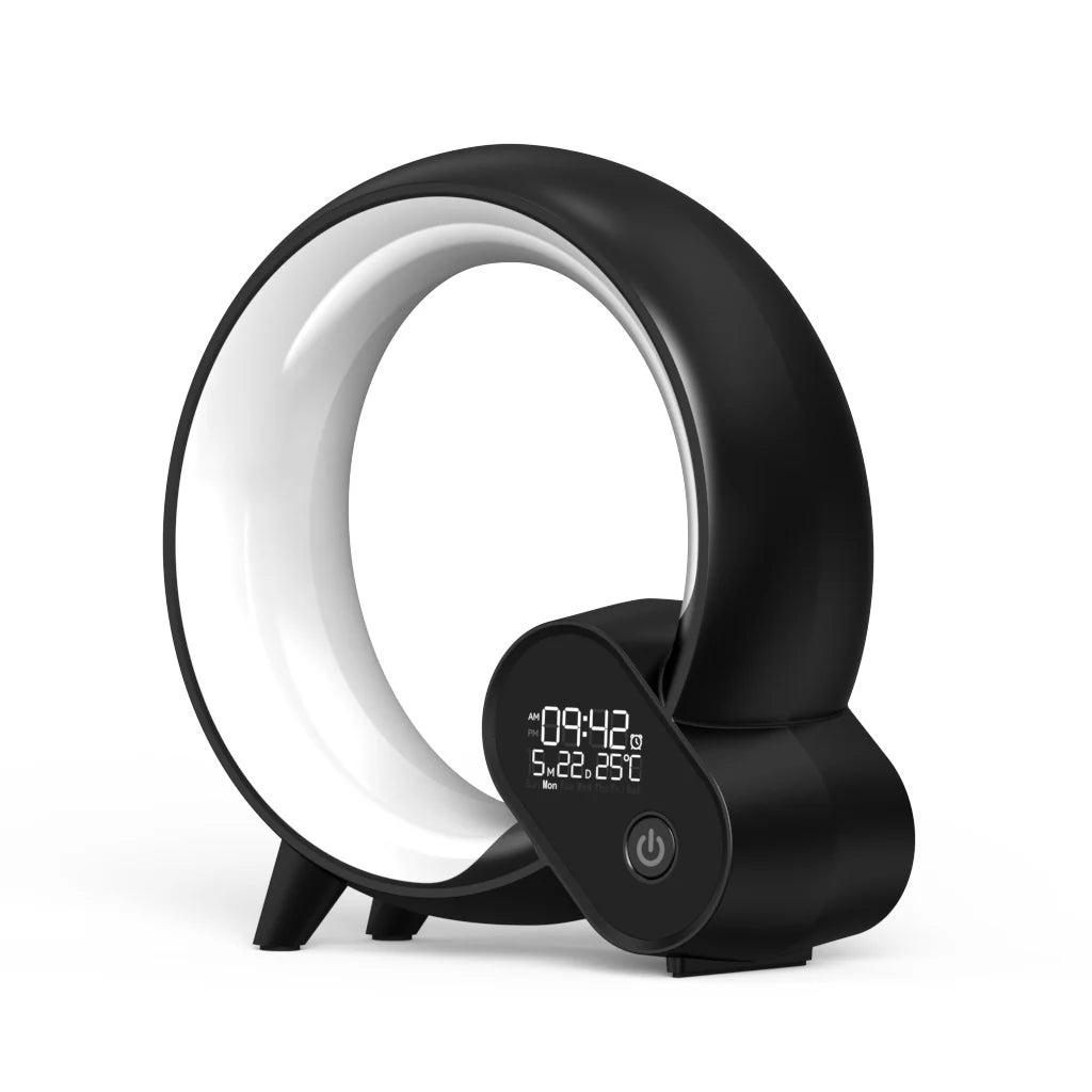Creative Q Light Analog Sunrise Digital Display Alarm Clock Bluetooth Audio Intelligent Wake - Up Q Colorful Atmosphere Light - GadgifyLab