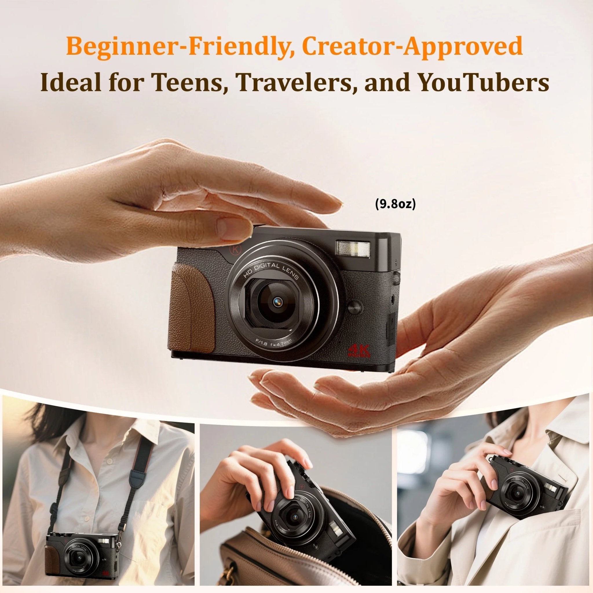 Digital Camera 4K 56MP Cameras for Photography for Youtube with 32GB SD Card - GadgifyLab