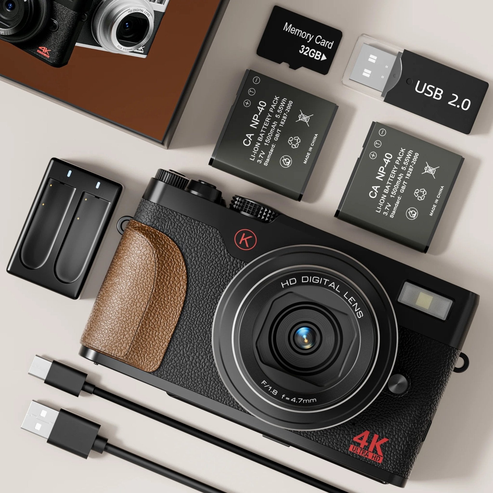 Digital Camera 4K 56MP Cameras for Photography for Youtube with 32GB SD Card - GadgifyLab