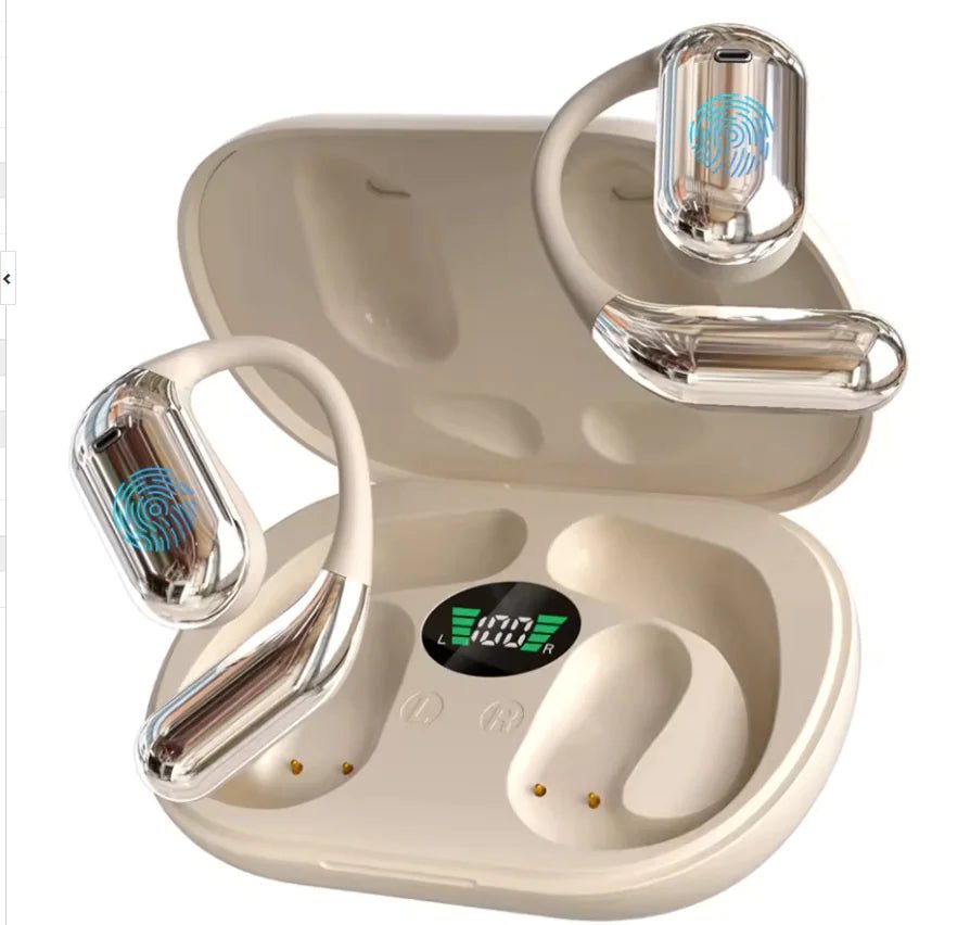 Ear - Mounted Bluetooth Headset with LED Display (One Set) - GadgifyLab