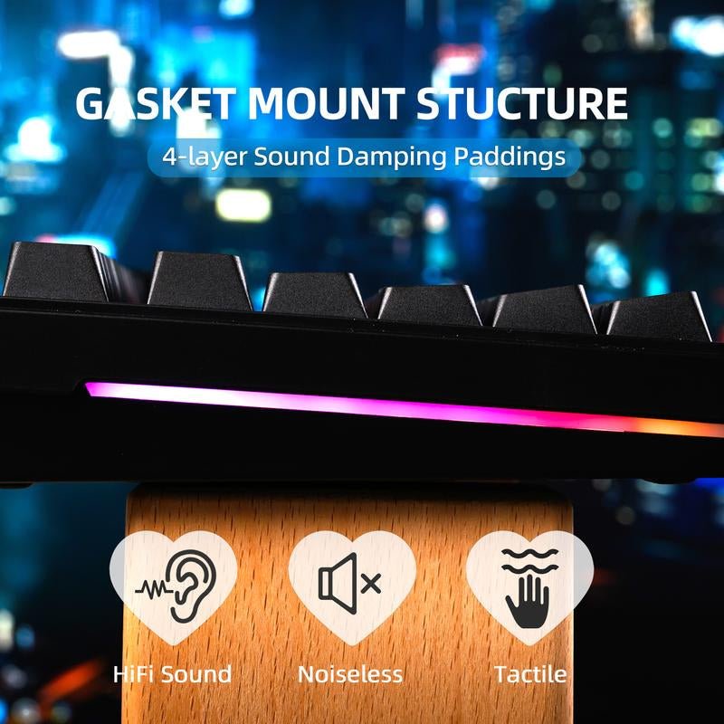 Elevate Your Gaming Experience with the XVX M75 Lumina Tri - Mode 75% Mechanical Wireless Keyboard featuring Enhanced Control Knob - GadgifyLab