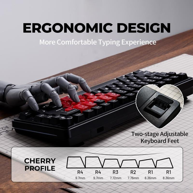 Elevate Your Gaming Experience with the XVX M75 Lumina Tri - Mode 75% Mechanical Wireless Keyboard featuring Enhanced Control Knob - GadgifyLab