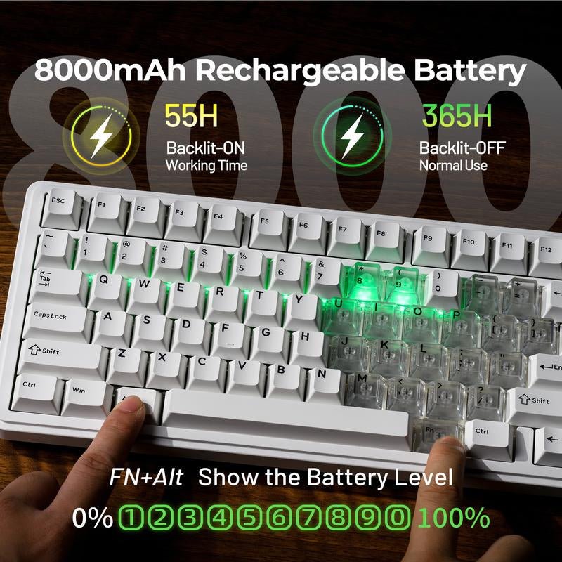Elevate Your Gaming Experience with the XVX M75 Lumina Tri - Mode 75% Mechanical Wireless Keyboard featuring Enhanced Control Knob - GadgifyLab