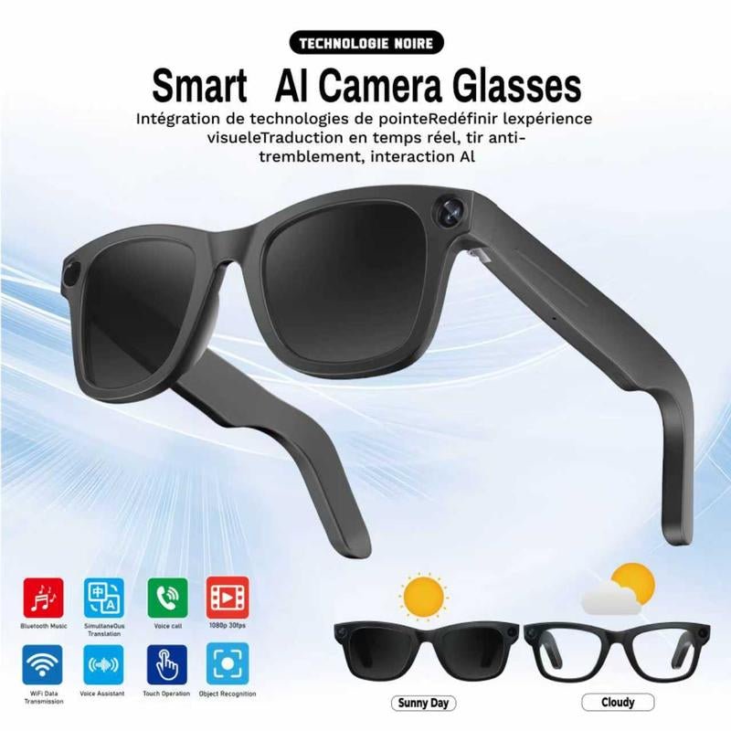 Experience the Future with Evomi Touch - Control Bluetooth Smart Glasses - HD Camera, Wireless Connectivity, and Dual Interchangeable Lenses for Day and Night Use - GadgifyLab