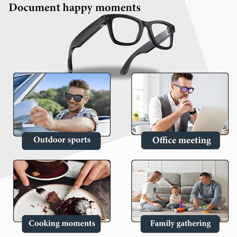 Experience the Future with Evomi Touch - Control Bluetooth Smart Glasses - HD Camera, Wireless Connectivity, and Dual Interchangeable Lenses for Day and Night Use - GadgifyLab