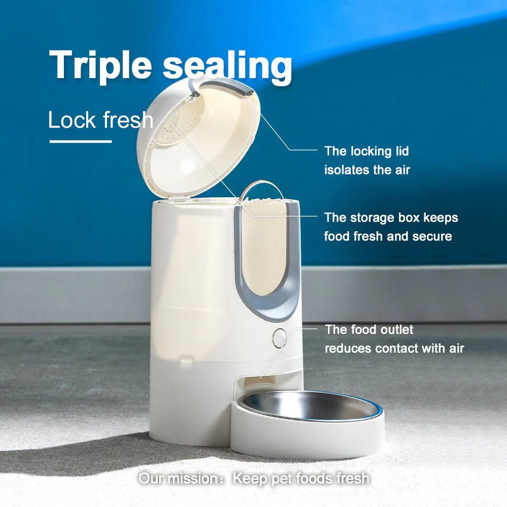 HEYBO Automatic Cat Feeder Timed Cat Food Dispenser Wifi with APP Control for Remote - GadgifyLab