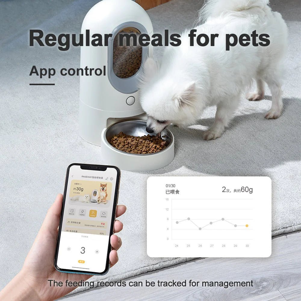 HEYBO Automatic Cat Feeder Timed Cat Food Dispenser Wifi with APP Control for Remote - GadgifyLab