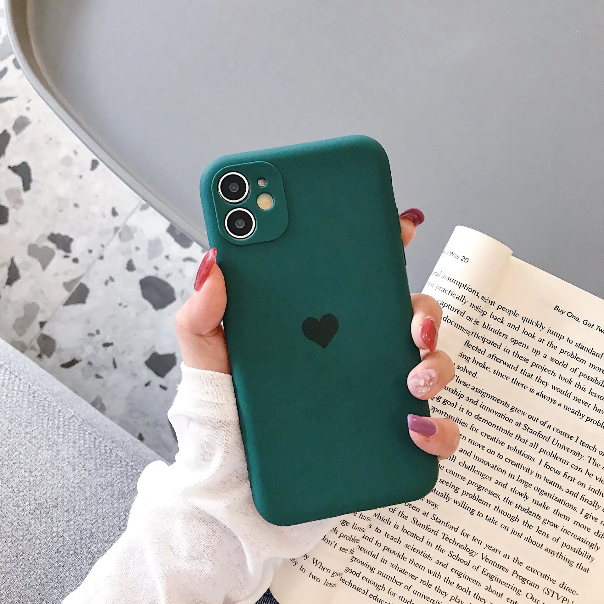 Liquid Heart Frosted Phone Case - GadgifyLab