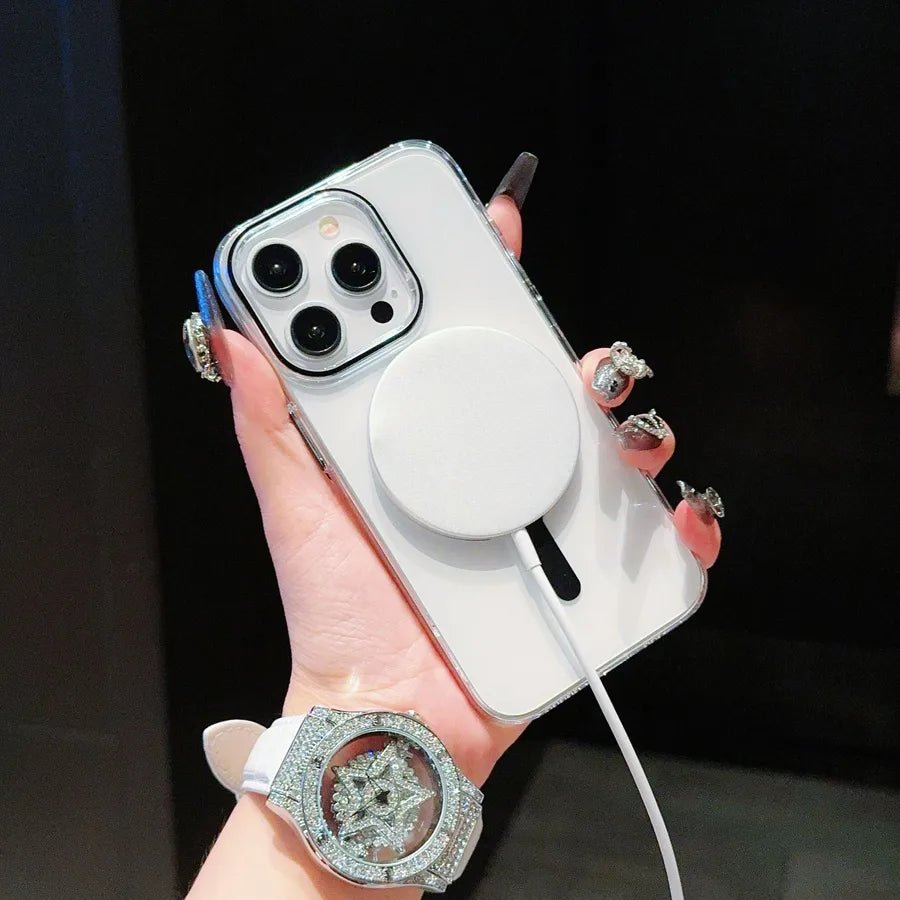 Magnetic Transparent iPhone17 Case Question Mark Anti - Fall High - End Protection Compatible With Apple 16 15 Pro Max - GadgifyLab