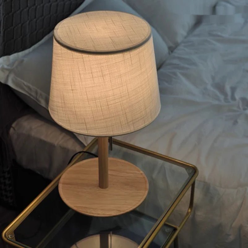 Oak Hardwood Bedroom Nightstand Light - GadgifyLab