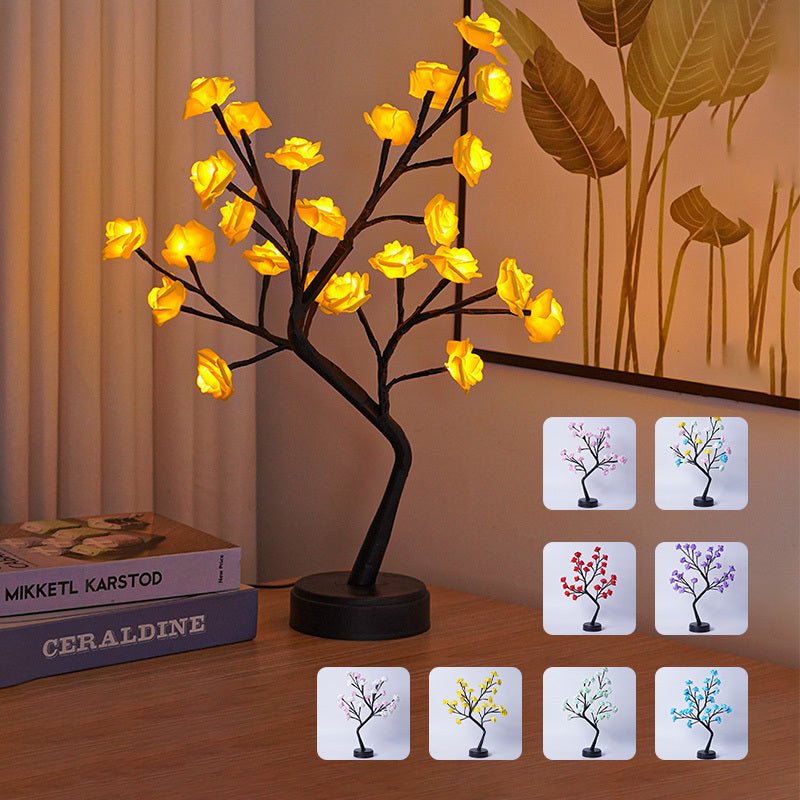 Table Lamp Flower Tree Rose Lamps Fairy Desk Night Lights USB Operated Gifts For Wedding Valentine Christmas Decoration - GadgifyLabTable Lamps