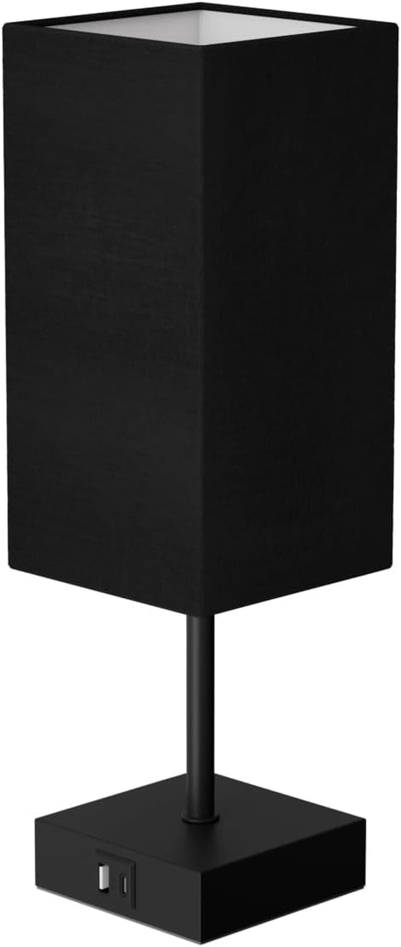 Table Lamp for Bedroom, 3 Way Dimmable Touch Bedside Lamp, Small Lamp with 2 USB C+A Charging Ports, Black Nightstand Lamps for End Table, Living Room, Desk, Bulb Included - GadgifyLab