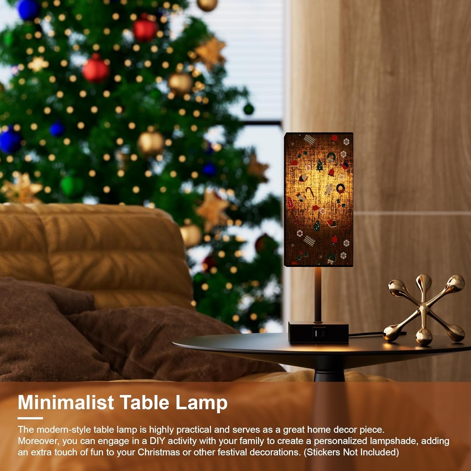 Table Lamp for Bedroom, 3 Way Dimmable Touch Bedside Lamp, Small Lamp with 2 USB C+A Charging Ports, Black Nightstand Lamps for End Table, Living Room, Desk, Bulb Included - GadgifyLab