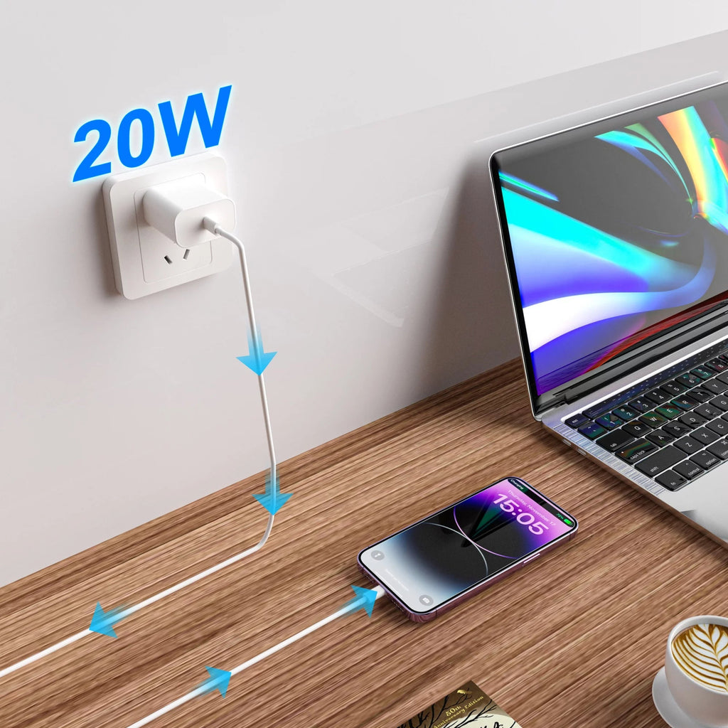 2Pack 20W Type C Charger Block with 6Ft USB C to L Cable, PD Fast Charger Compatible with Iphone, Ipad, Ipod - GadgifyLab