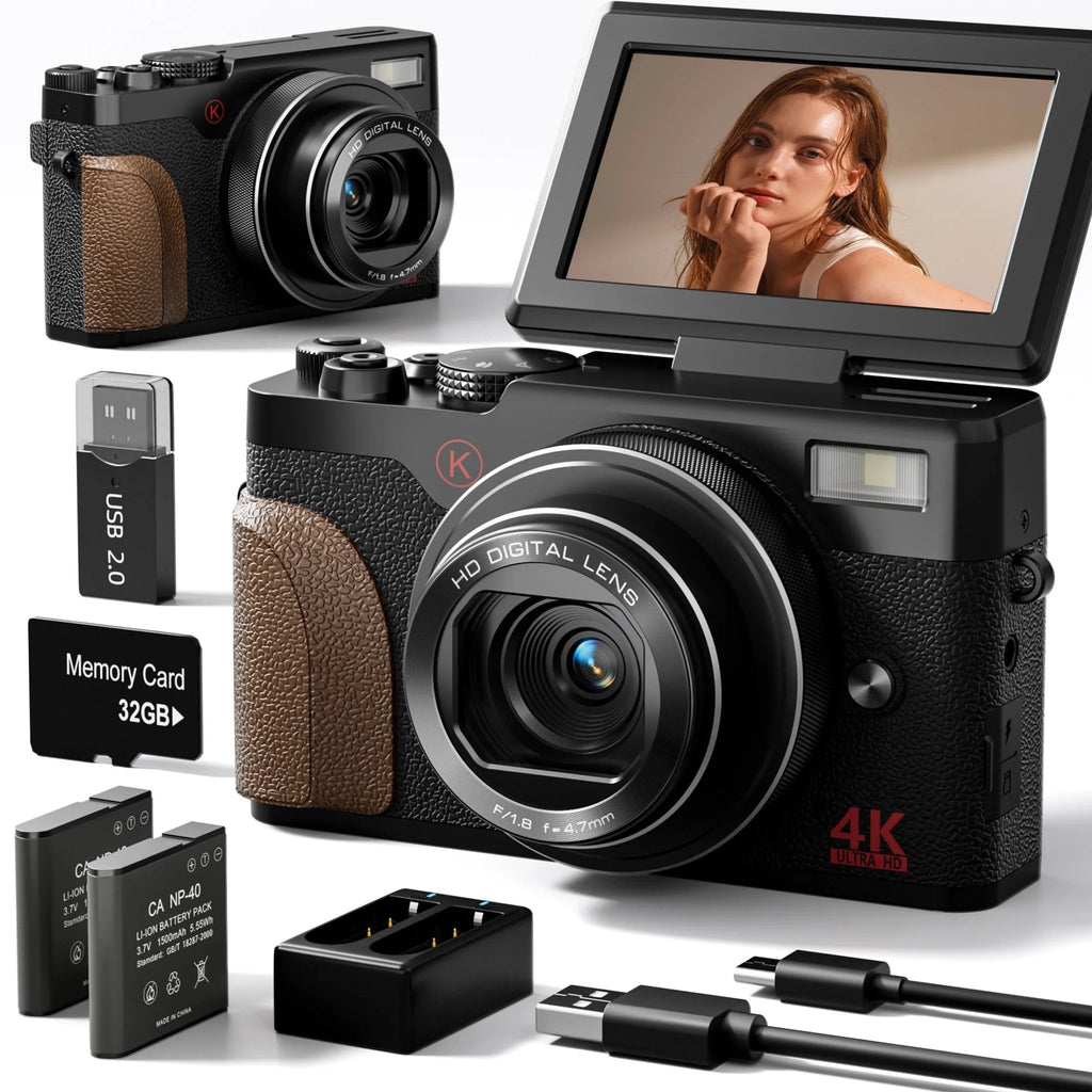 Digital Camera 4K 56MP Cameras for Photography for Youtube with 32GB SD Card - GadgifyLab