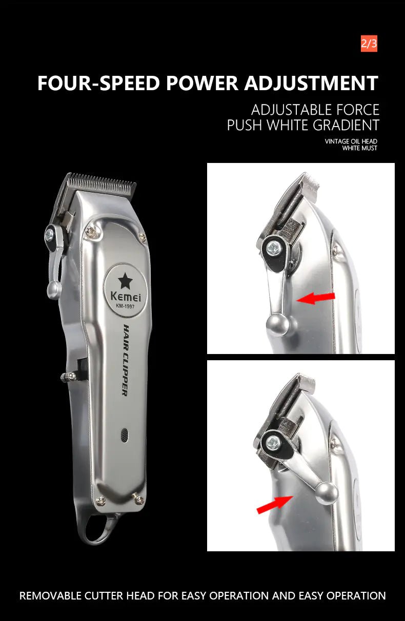 Kemei Rechargeable Electric Hair Clipper for Men - GadgifyLab