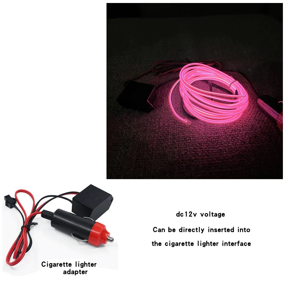 Neon LED Light Glow EL Wire String Strip Rope Tube Decor Car Party + Controller - GadgifyLab