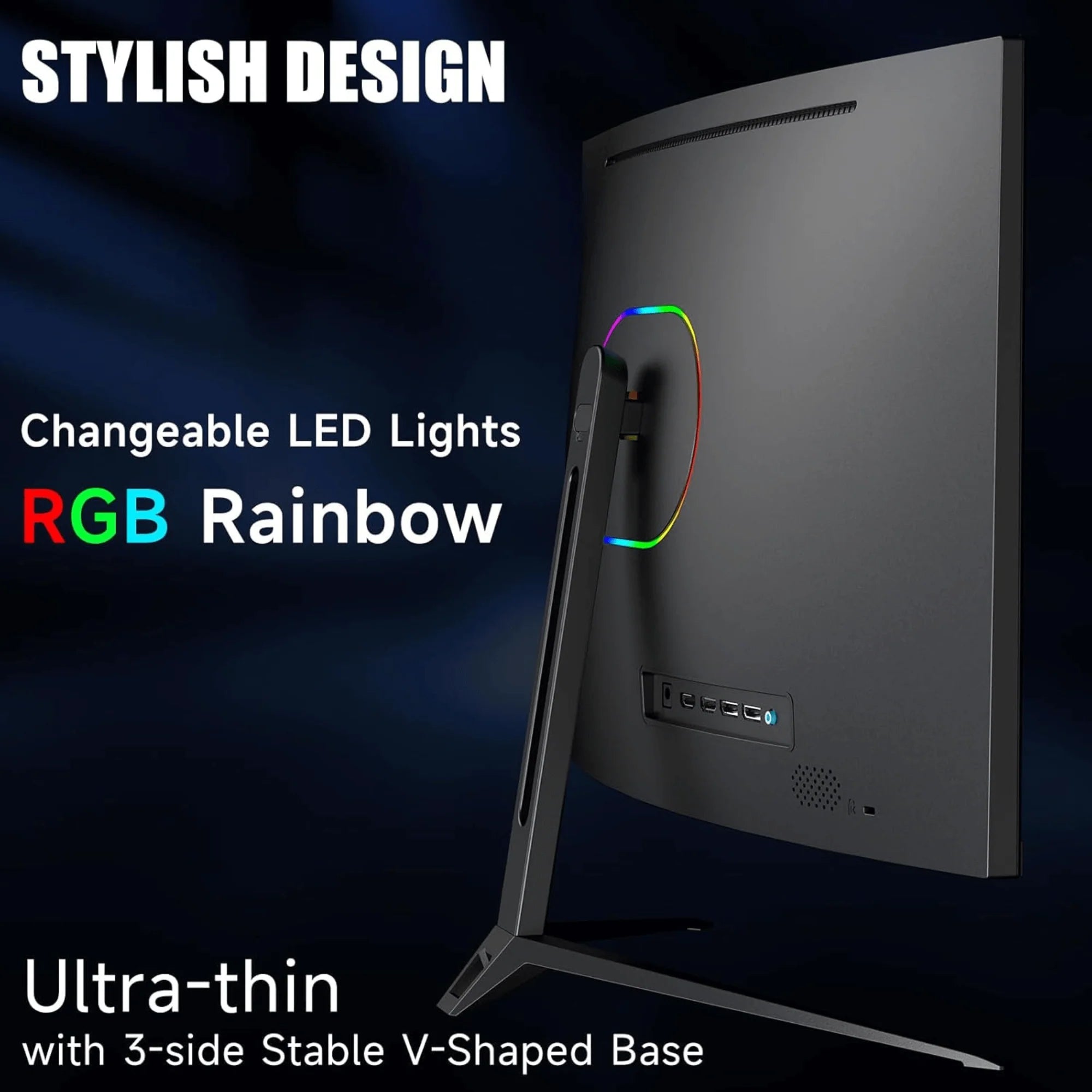 Norcent 27 - Inch FHD VA Gaming Curved Monitor with Rainbow Lights - GadgifyLab